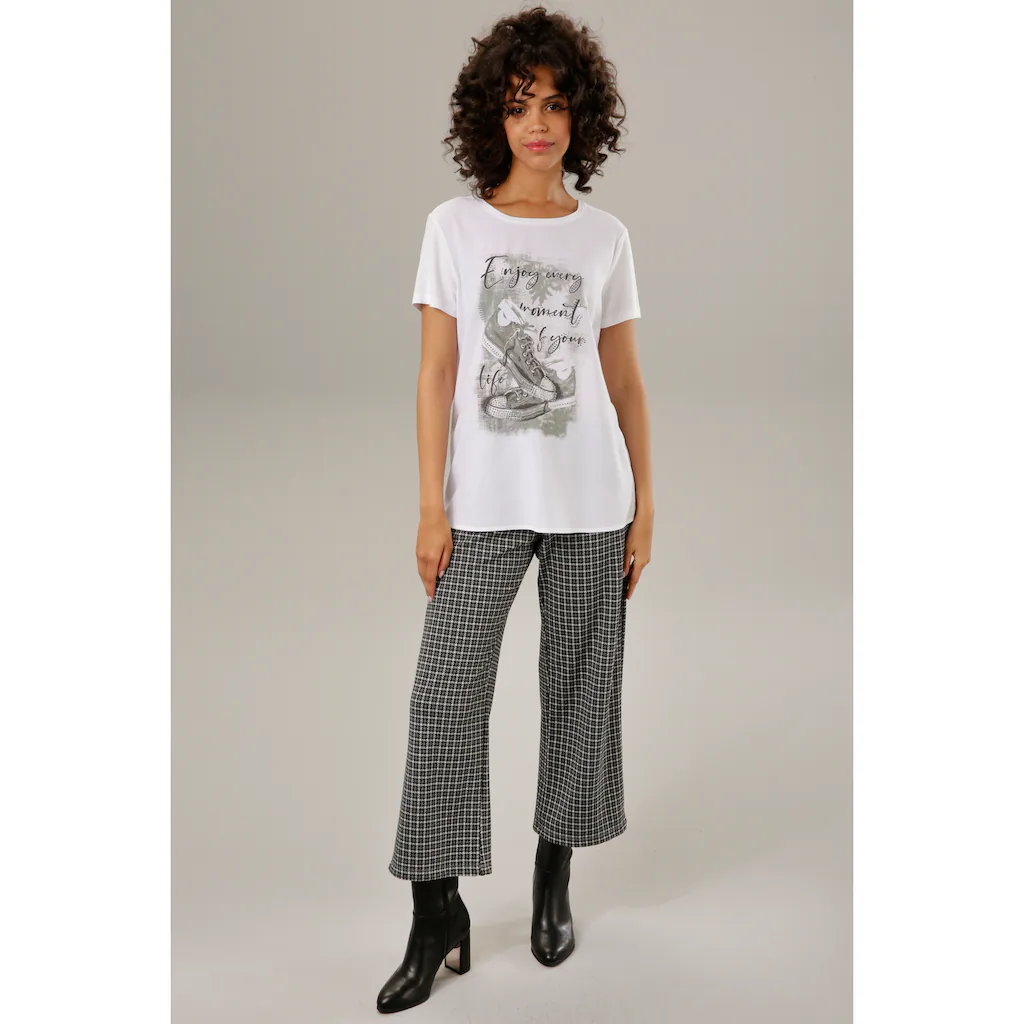 Aniston CASUAL Shirtbluse mit Glitzersteinchen verzierter Frontdruck Große Rabatte