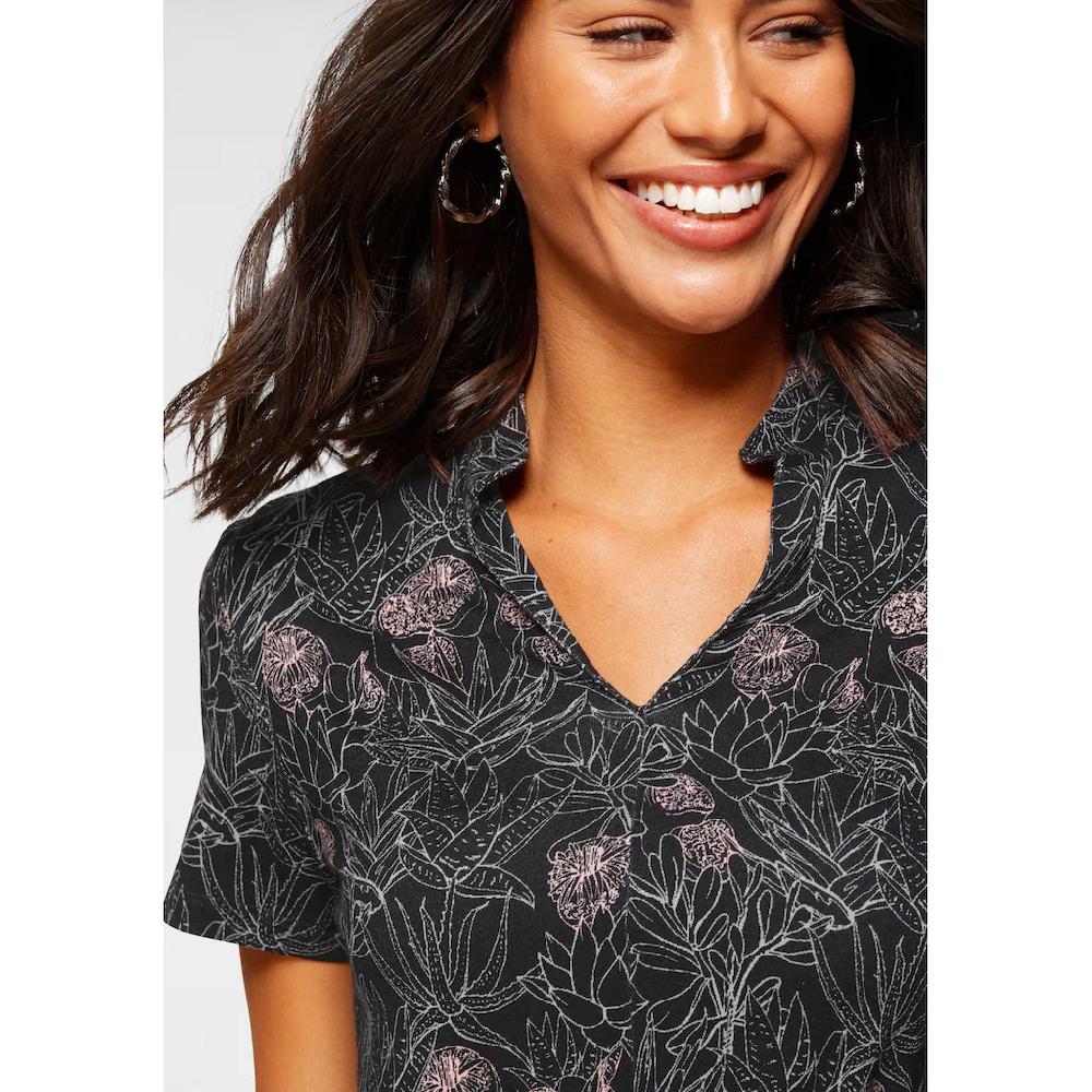 Laura Scott Jerseykleid wadenlang geblümtes Design aus Single Jersey mit Stehkragen Riesige Ersparnisse