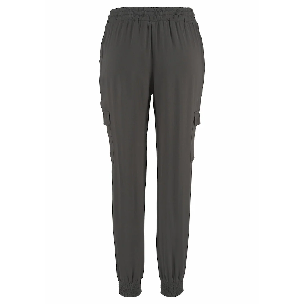 LASCANA Schlupfhose aus gewebter Viskose mit Taschen Stoffhose Cargohose Tiefpreis
