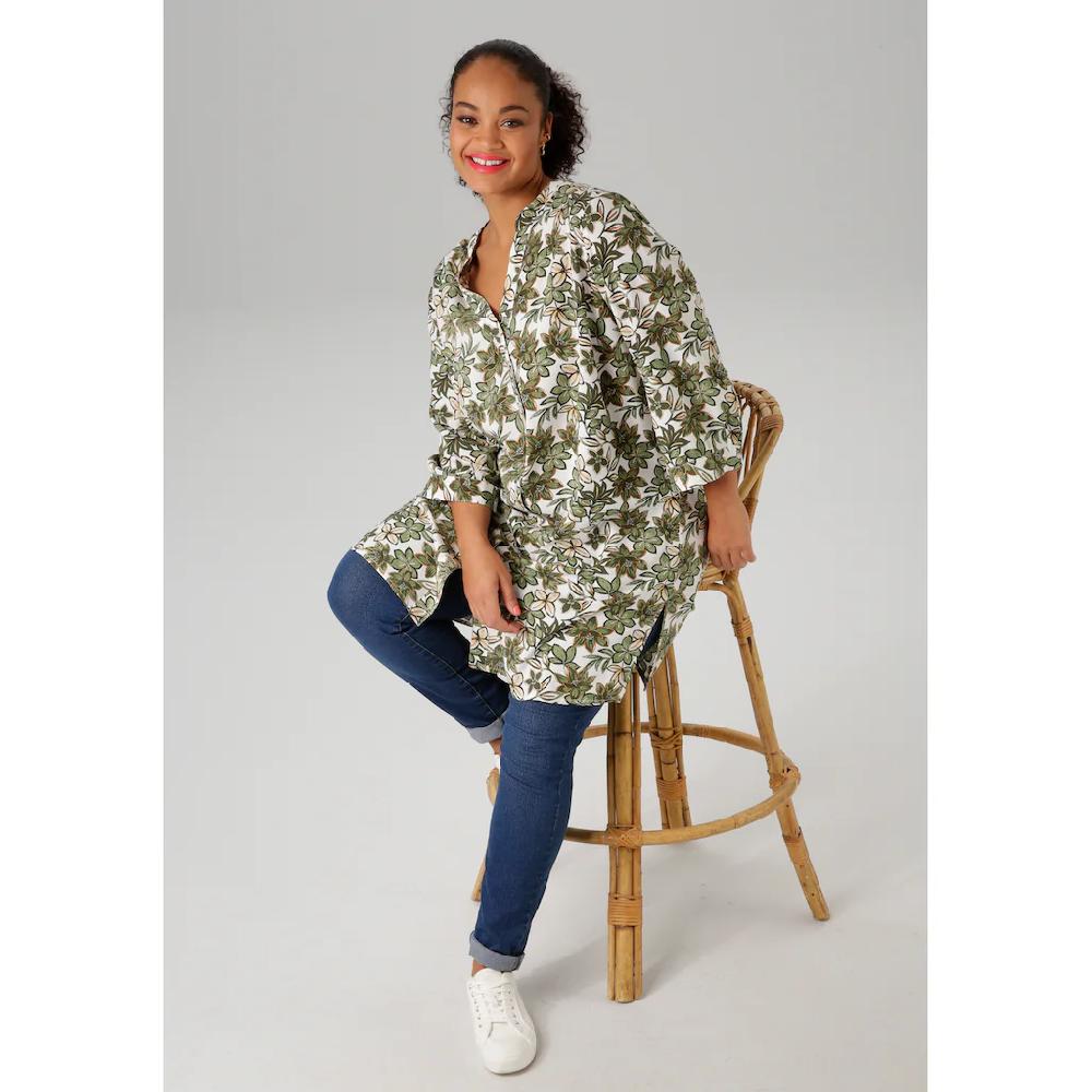 Aniston PLUS Longbluse mit farbharmonischen Blumen bedruckt - NEUE KOLLEKTION Riesige Rabatte