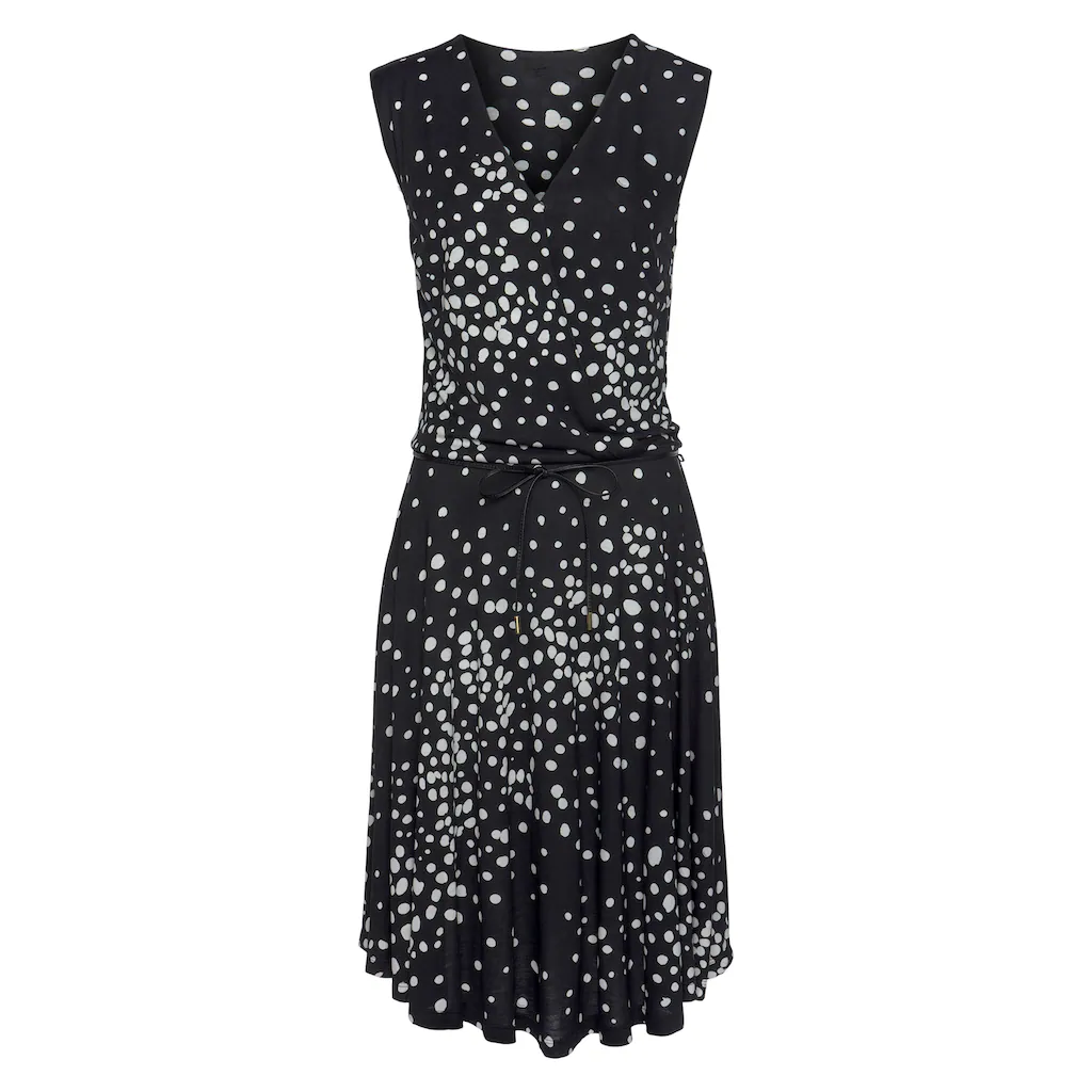 Vivance Jerseykleid (mit Bindegürtel) mit Punktedruck und V-Ausschnitt elegantes Sommerkleid 50% Rabatt mit kostenlosem Versand