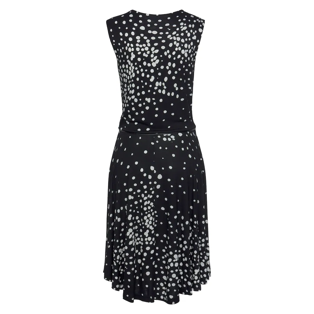 Vivance Jerseykleid (mit Bindegürtel) mit Punktedruck und V-Ausschnitt elegantes Sommerkleid 50% Rabatt mit kostenlosem Versand
