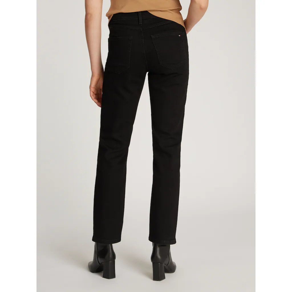 Tommy Hilfiger Straight-Jeans »CLASSIC STRAIGHT RW ECRU« mit Logo-Badge in Knöchellänge Begrenzt auf 3 Tage