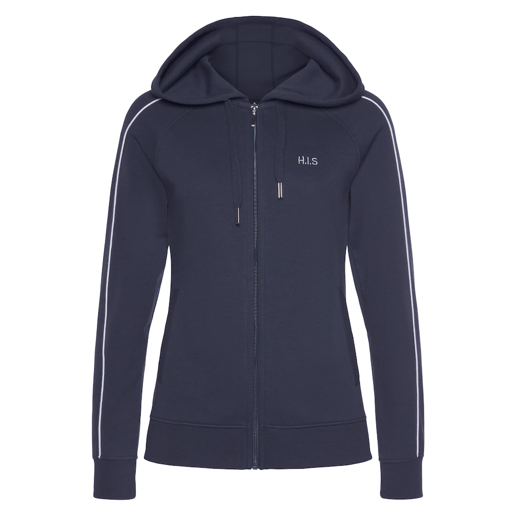 H.I.S Kapuzensweatjacke mit Piping an den Ärmeln Loungeanzug Angebote