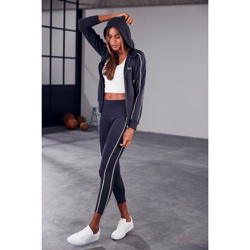 H.I.S Kapuzensweatjacke mit Piping an den Ärmeln Loungeanzug Angebote