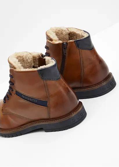 bonprix Warm gefütterte Schnür Stiefelette von Bugatti - braun Bis zu 50% Rabatt