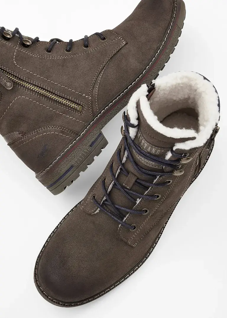 bonprix Warmgefütterter Schnür Boot von Mustang - braun Bis zu 60% Rabatt