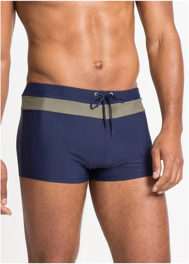 bonprix Bequeme Badehose mit Bindeband am Bund und Kontraststreifen Super Rabatt