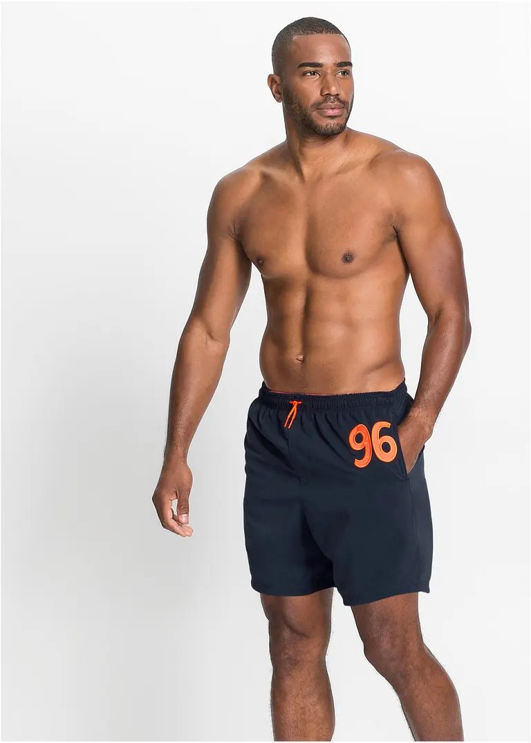 bonprix Attraktiver Herrenbadeshorts mit elastischem Bund - blau - Herren Kostenloser Versand international