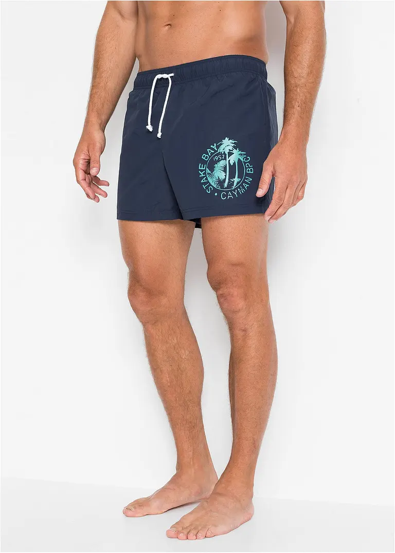 bonprix Sommerliche Badeshorts mit einer Tasche hinten. - blau Begrenzt auf 3 Tage