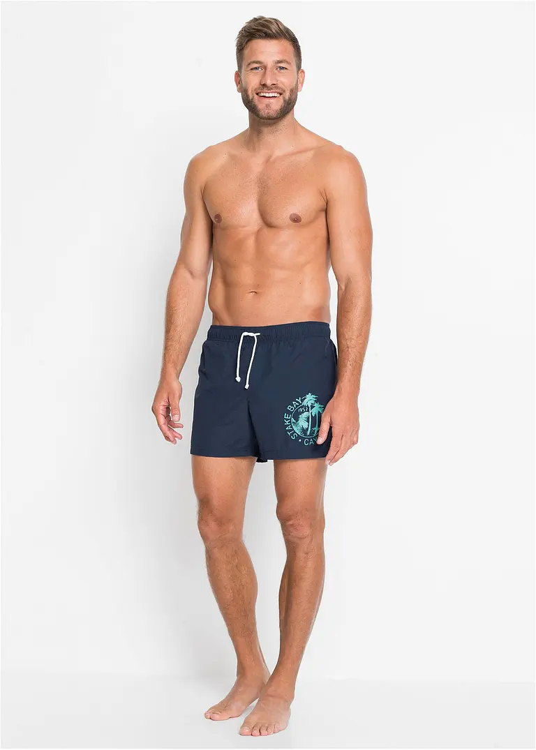 bonprix Sommerliche Badeshorts mit einer Tasche hinten. - blau Begrenzt auf 3 Tage