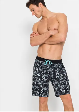 bonprix Sportliche Herren Badeshorts mit seitlichen Eingriffstaschen und schönem Druck Black Friday Preise