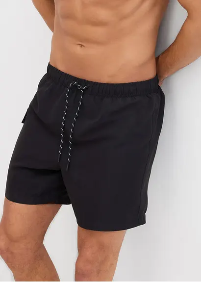 bonprix Modische Badeshorts mit seitlicher Tasche - schwarz zollfrei