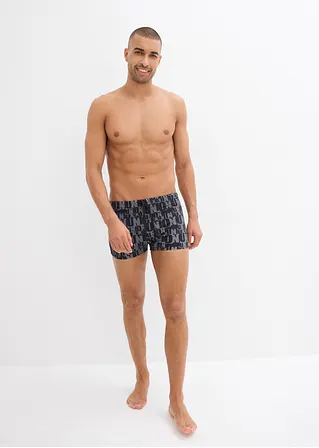 bonprix Modische Badehose mit trendigem Druck - schwarz 50% Rabatt für begrenzte Zeit