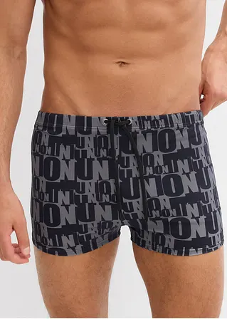 bonprix Modische Badehose mit trendigem Druck - schwarz 50% Rabatt für begrenzte Zeit