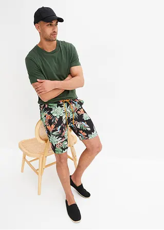 bonprix trendige Strand-Bermuda mit angesagtem Allover-Motiv - schwarz Verkauf