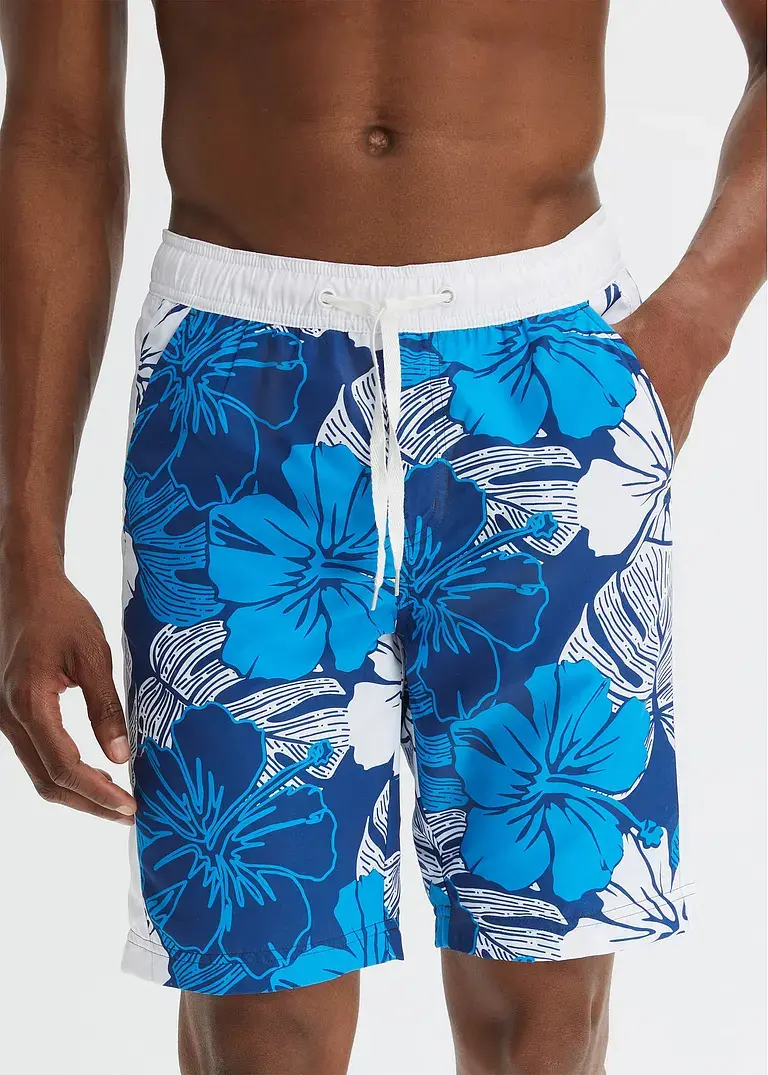 bonprix Sommerlich bedruckte Strand-Bermuda - blau - Herren Angebote