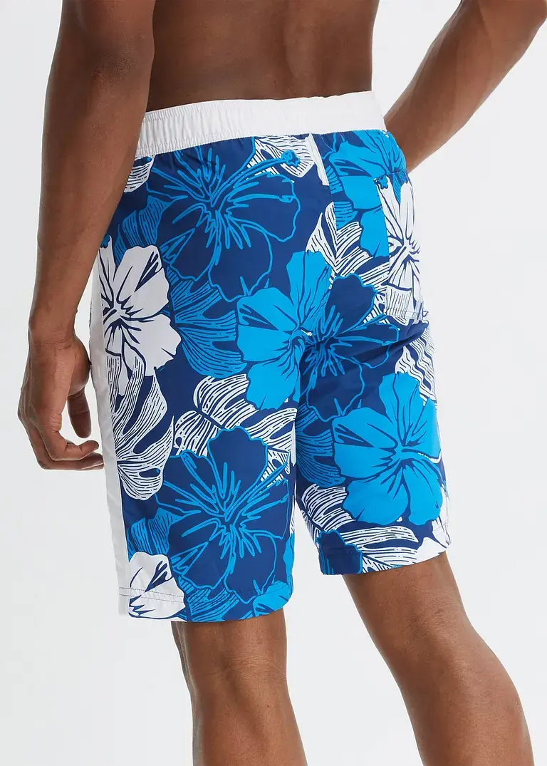 bonprix Sommerlich bedruckte Strand-Bermuda - blau - Herren Angebote