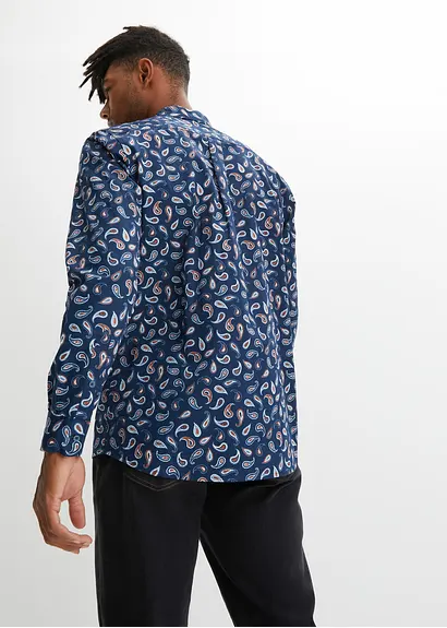 bonprix Bequem weit geschnittenes Langarmhemd mit Button-Down-Kragen in modischem Paisley-Muster Begrenztes Angebot