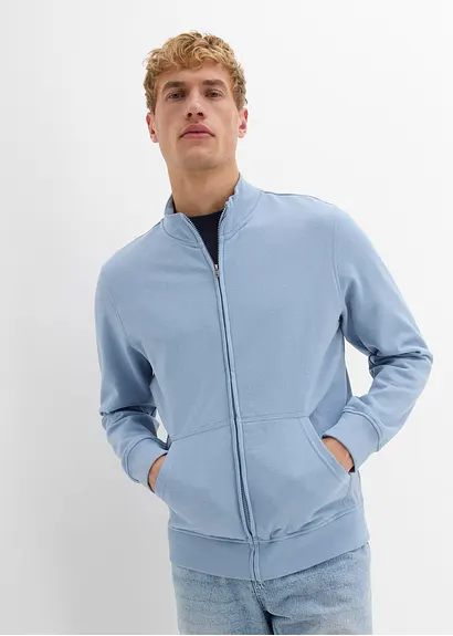 bonprix Sportive Herren Sweatjacke mit lässigen Kängurutaschen - lila Valentinstagsangebot