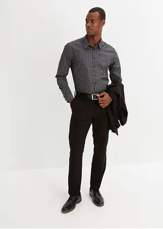 bonprix Modisch bedrucktes Langarmhemd im Regular Fit - schwarz Neuheiten