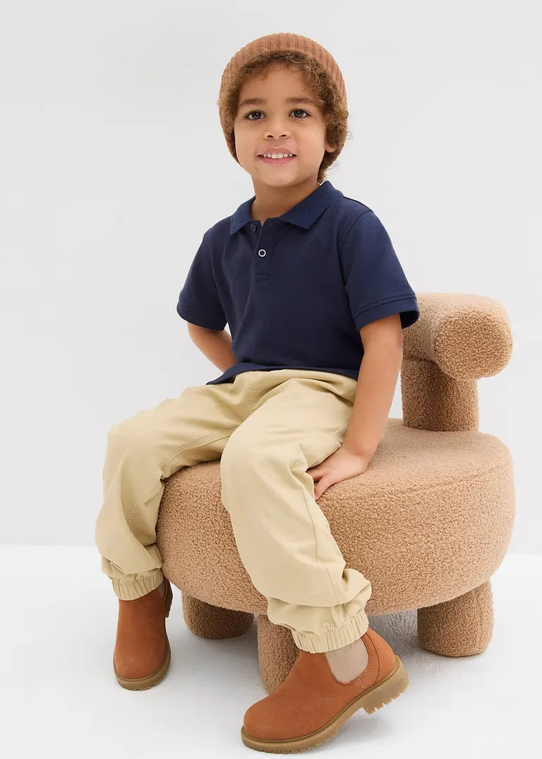 bonprix Schönes Basic Poloshirt für Jungen mit Seitenschlitzen - blau Zeitbegrenzte Promotion