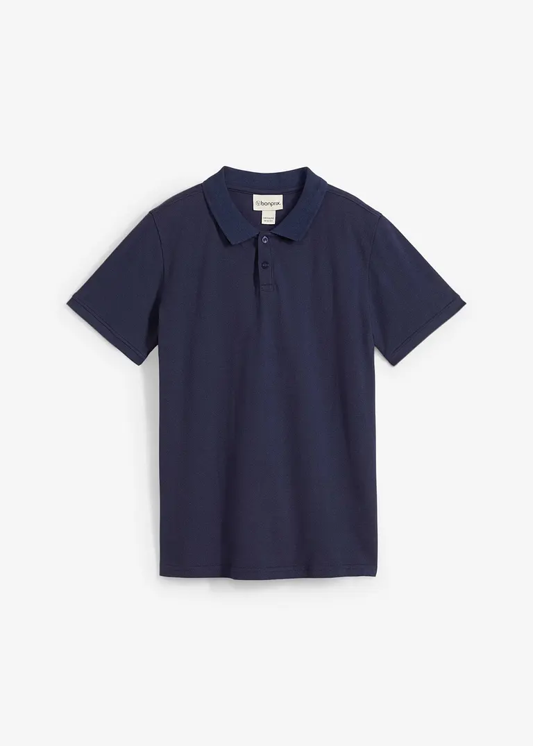 bonprix Schönes Basic Poloshirt für Jungen mit Seitenschlitzen - blau Bis zu 50% Rabatt
