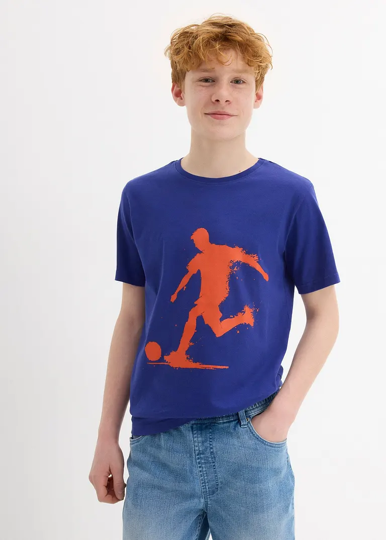 bonprix Cooles Jungen T-Shirt mit Rundhalsausschnitt und einem großen Druck vorne Clearance-Verkauf
