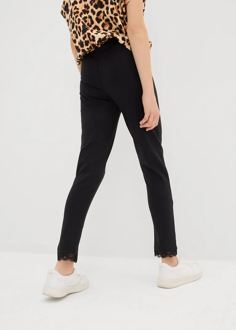 bonprix Mädchen Leggings im Bio-Baumwoll-Mix mit dekorativer Spitze Speichern exportieren