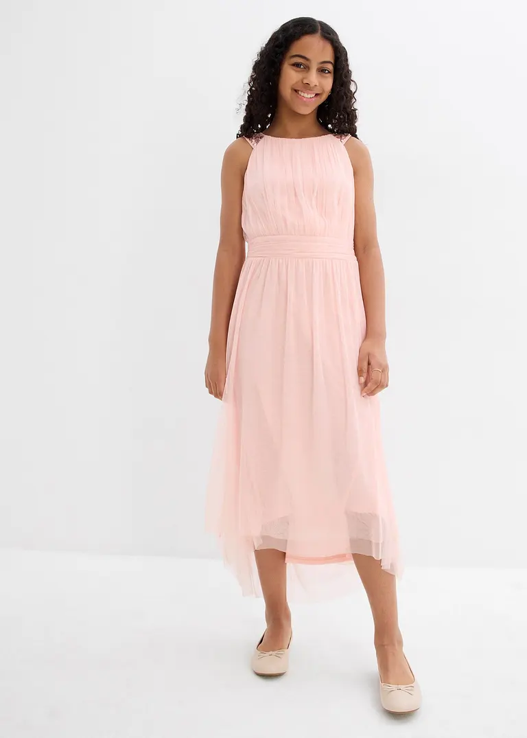 bonprix Festliches Mädchenkleid mit dekorativen Pailletten - lila Im Verkauf
