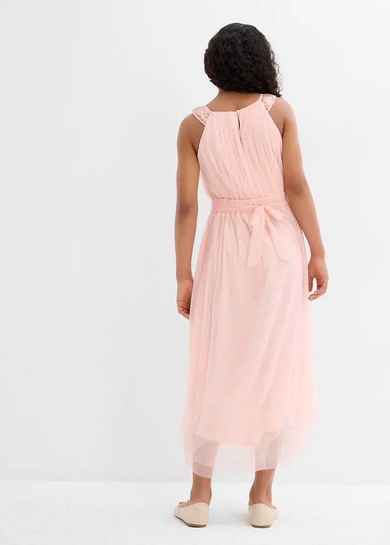 bonprix Festliches Mädchenkleid mit dekorativen Pailletten - lila Im Verkauf