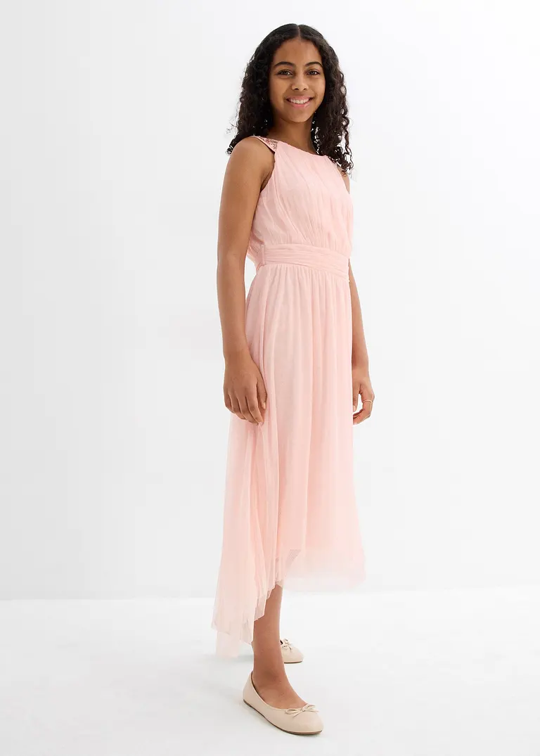bonprix Festliches Mädchenkleid mit dekorativen Pailletten - lila Im Verkauf