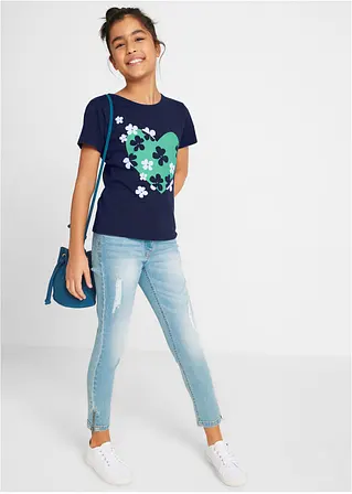 bonprix Doppelpack Mädchen T-Shirt mit romantischem Druck 2025