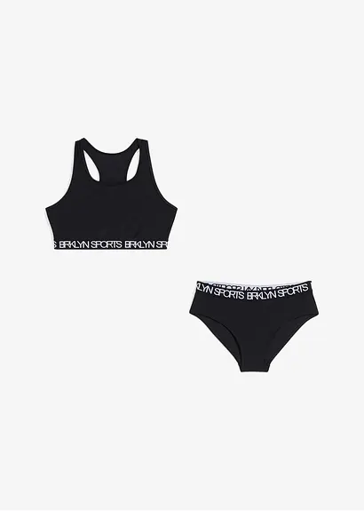 bonprix Cooler Mädchen Sportbikini mit Ringerrücken im 2-tgl. Set Outlet