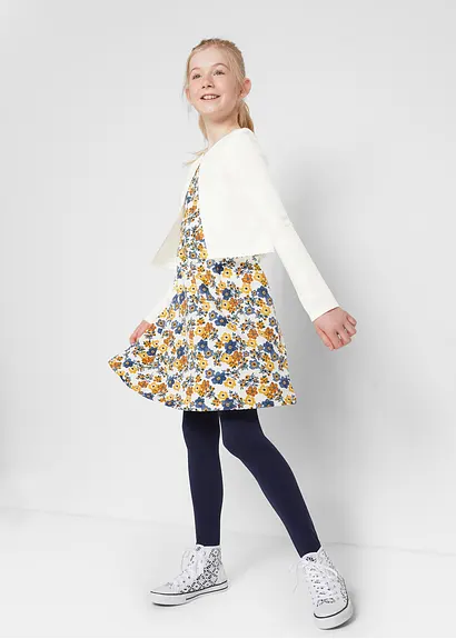 bonprix Schöner Mädchen Bolero mit funkelndem Knopf - weiß Auslauf