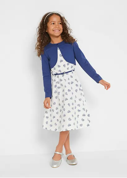 bonprix Tolles Mädchen Set mit Herzchen-Print - blau/weiß Blitzverkäufe