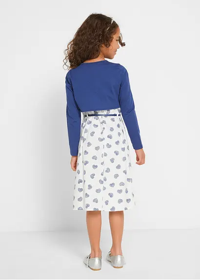 bonprix Tolles Mädchen Set mit Herzchen-Print - blau/weiß Blitzverkäufe