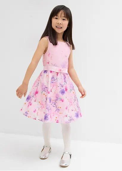 bonprix Sommerliches Mädchen Kleid mit Blumendruck - rosa Sonderangebot