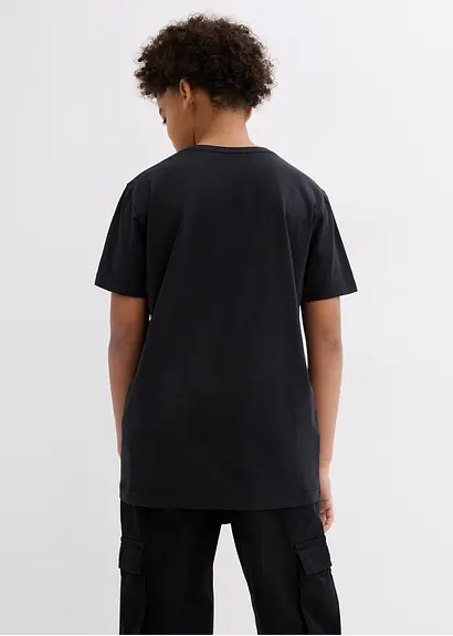 bonprix Cooles Jungen T-Shirt mit großem Druck vorne - schwarz Begrenztes Angebot