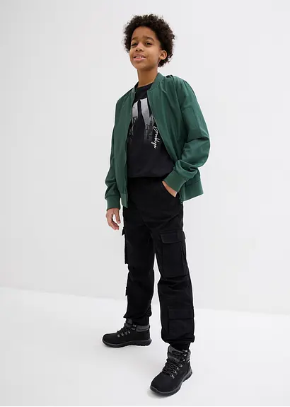 bonprix Cooles Jungen T-Shirt mit großem Druck vorne - schwarz Begrenztes Angebot