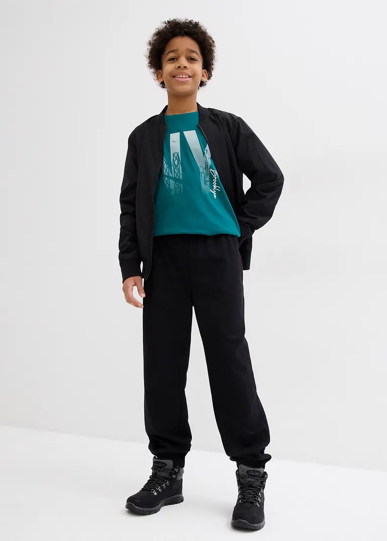 bonprix Cooles Jungen T-Shirt mit großem Druck vorne - petrol Online Shopping
