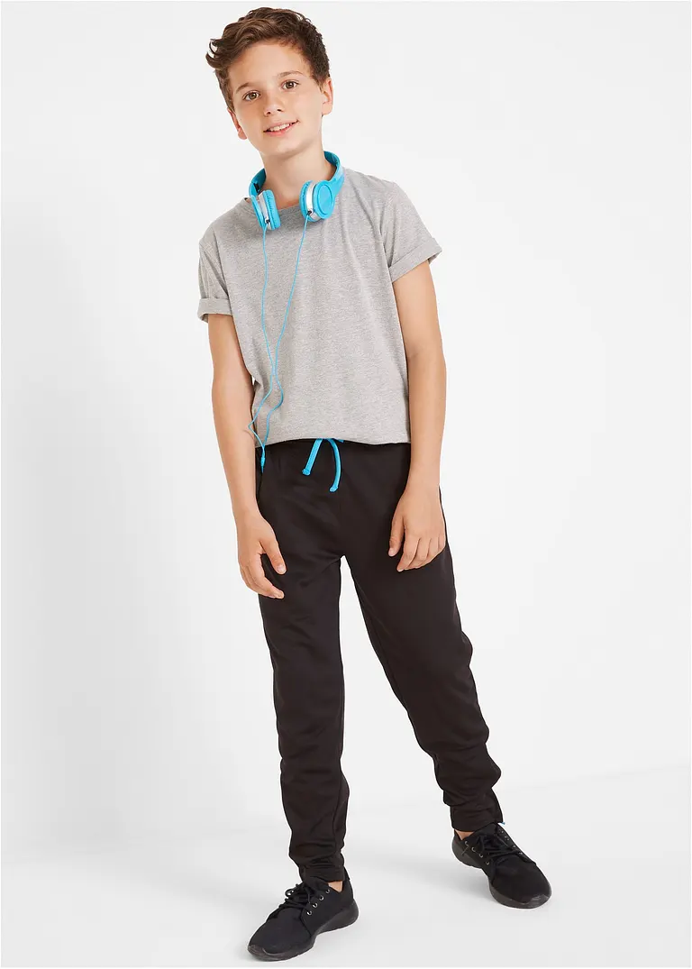 bonprix Jungen Sporthose mit Bindekordel - schwarz - Kinder Black Friday