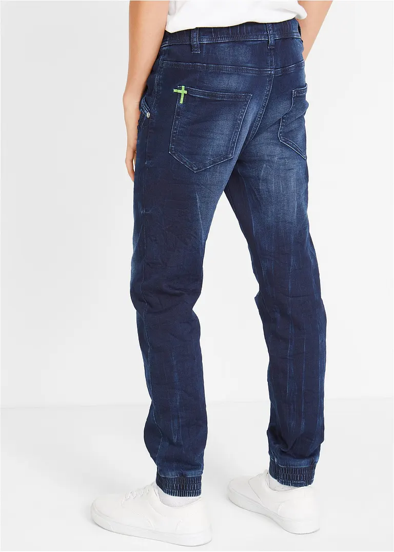 bonprix Coole Jungen Sweatjeans mit neonfarbenen Details am Bindeband Lagerräumung