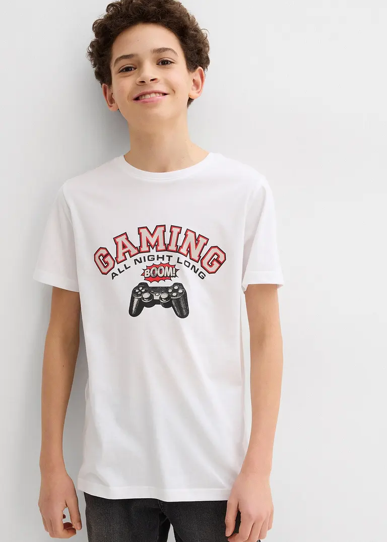 bonprix Bedrucktes T-Shirt im praktischen 2er-Pack - Kinder Kauf eins, bekomm eins gratis