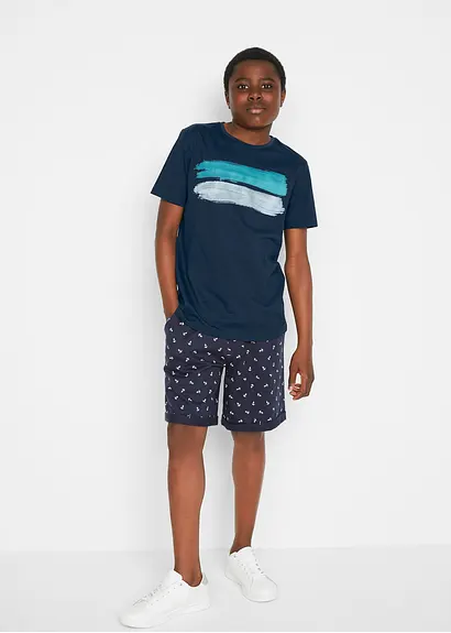bonprix T-Shirt mit abstraktem Print - blau - Kinder Riesige Ersparnisse