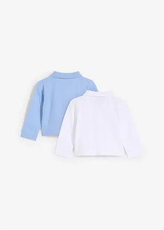 bonprix Praktisches Langarm-Poloshirt im 2er-Pack aus weichem Baumwollpikee Letzte 3 Tage