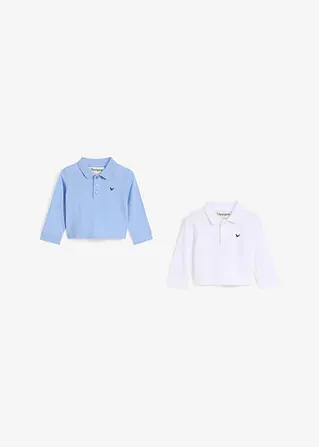bonprix Praktisches Langarm-Poloshirt im 2er-Pack aus weichem Baumwollpikee Letzte 3 Tage