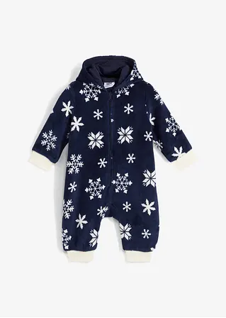 bonprix Schöner Baby Fleece-Overall mit Kapuze und Reißverschluss - blau Letzter Tag