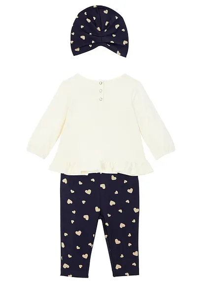 bonprix Tolles Set mit niedlichen Prints - wollweiß / dunkelblau bedruckt Bis zu 65% Rabatt