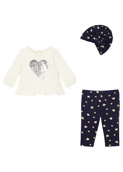 bonprix Tolles Set mit niedlichen Prints - wollweiß / dunkelblau bedruckt Bis zu 65% Rabatt
